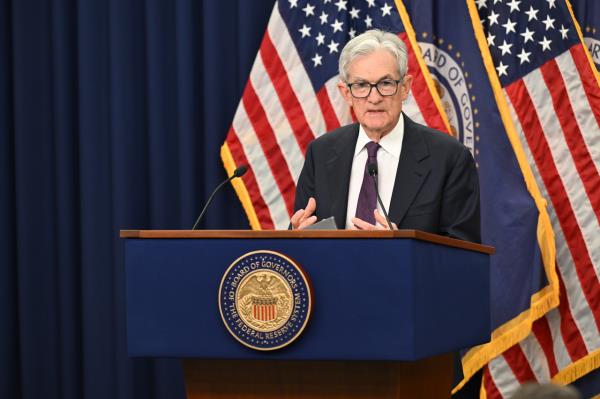 US Federal Reserve Chair Jerome Powell attends a press conference in Washington on Wednesday.   Xinhua-Yonhap